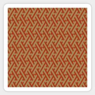 Traditional Japanese Sayagata Geometric Pattern in Fall Colors Sticker